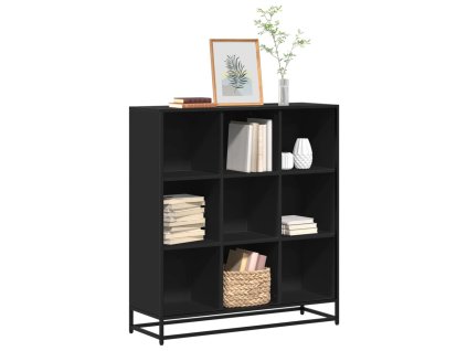 vidaXL Knihovna černá 97,5 x 33 x 107,5 cm kompozitní dřevo a kov