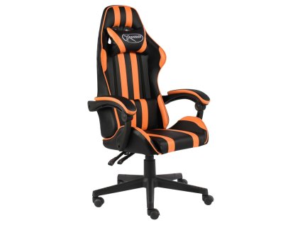vidaXL Herní židle černo-oranžová umělá kůže