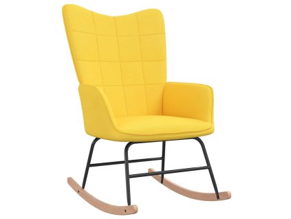 vidaXL Houpací křeslo hořčicově žluté textil