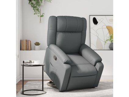 vidaXL Zvedací polohovací křeslo šedé umělá kůže