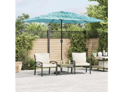 vidaXL Zahradní slunečník s ocelovou tyčí modrý 300 x 200 x 250 cm