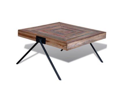 vidaXL Konferenční stolek s nohami do V regenerovaný teak