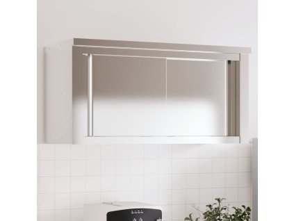 vidaXL Kuchyňská nástěnná skříňka s posuvnými dvířky nerezová ocel