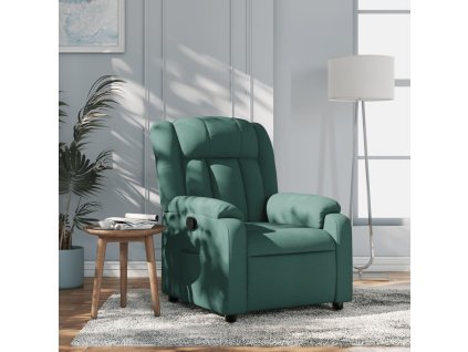 vidaXL Polohovací křeslo tmavě zelené textil