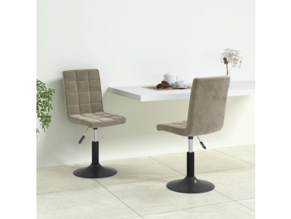 vidaXL Otočné jídelní židle 2 ks světle šedé samet