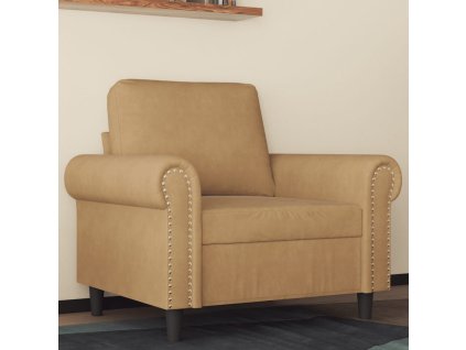 vidaXL Křeslo hnědé 60 cm samet