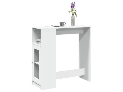 vidaXL Barový stůl s regály bílý 101 x 40 x 103,5 cm kompozitní dřevo