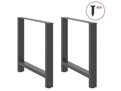 vidaXL Nohy k jídelnímu stolu antracitové 2 ks 70 x (72-73) cm ocelové