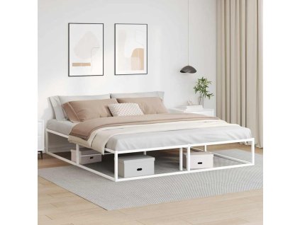 vidaXL Rám postele bez matrace bílý 180x200 cm kovový