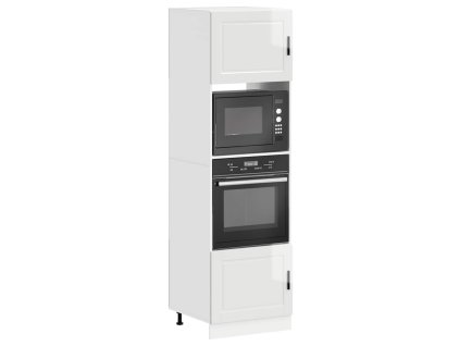 vidaXL Skříňky na troubu 2 ks "Porto" bílý lesk kompozitní dřevo