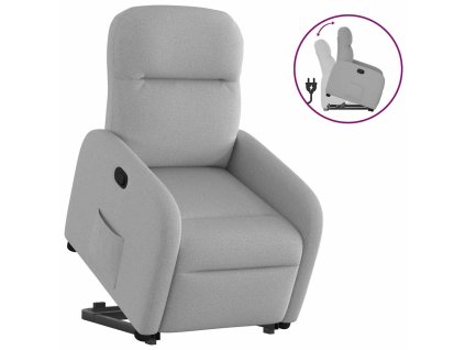 vidaXL Zvedací polohovací křeslo obláčkově šedé textil