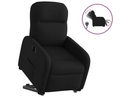 vidaXL Elektrické zvedací polohovací křeslo černé textil
