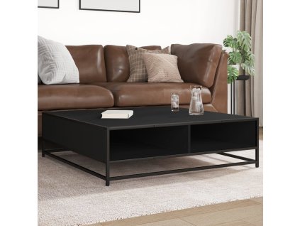 vidaXL Konferenční stolek černý 100x100x30 cm kompozitní dřevo a kov