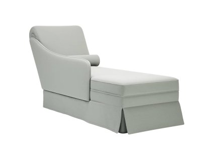 vidaXL Lenoška s podhlavníkem a pravou područkou světle šedá samet