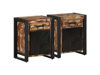 vidaXL Noční stolky 2 ks vícebarevný hrubý mangovník