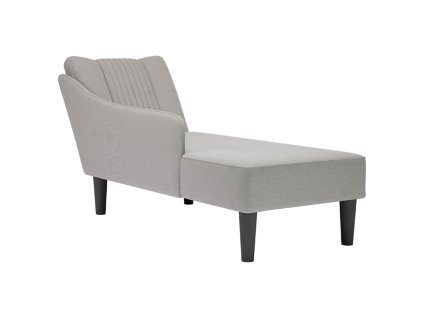 vidaXL Lenoška s pravou područkou šedá textil