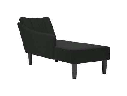 vidaXL Lenoška s pravou područkou černá samet