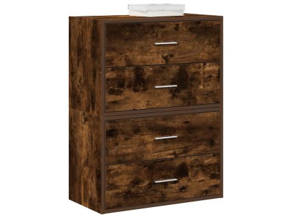 vida Skříňky s 2 zásuvkami 2ks kouřový dub 60x31x40cm kompozitní dřevo