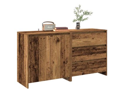 vidaXL 2dílná Příborník starého dřeva kompozitní dřevo