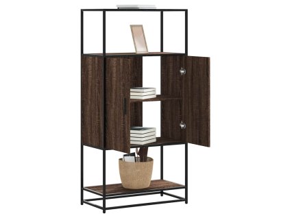 vidaXL Skříň highboard hnědý dub 68x35x139cm kompozitní dřevo a kov