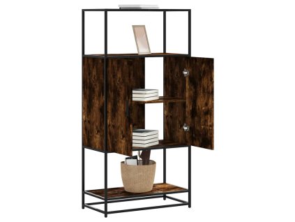 vidaXL Skříň highboard kouřový dub 68x35x139cm kompozitní dřevo a kov