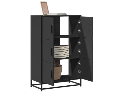 vidaXL Skříň highboard černá 68x35x106,5 cm kompozit a kov