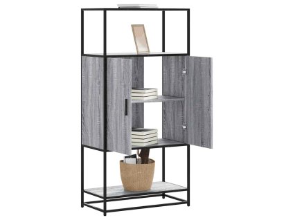vidaXL Skříň highboard šedá sonoma 68x35x139cm kompozitní dřevo a kov