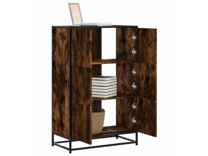 vidaXL Skříň highboard kouřový dub 68x35x106,5 cm kompozit a kov