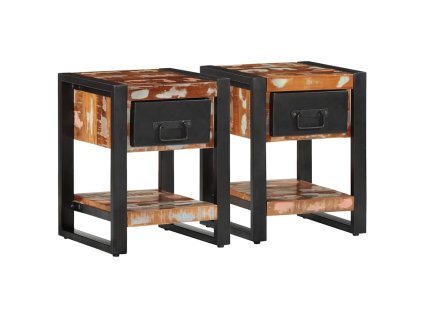 vidaXL Noční stolky 2 ks vícebarevný hrubý mangovník