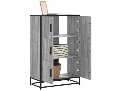 vidaXL Skříň highboard šedá sonoma 68x35x106,5 cm kompozit a kov
