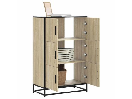 vidaXL Skříň highboard dub sonoma 68x35x106,5 cm kompozit a kov