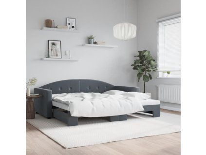 vidaXL Válenda s přistýlkou tmavě šedá 90 x 200 cm samet