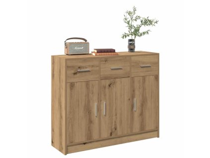 vidaXL Příborník dub artisan 91x28x75 cm kompozitní dřevo