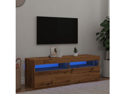 vidaXL TV stolek s LED dub artisan 120 x 35 x 40 cm kompozitní dřevo
