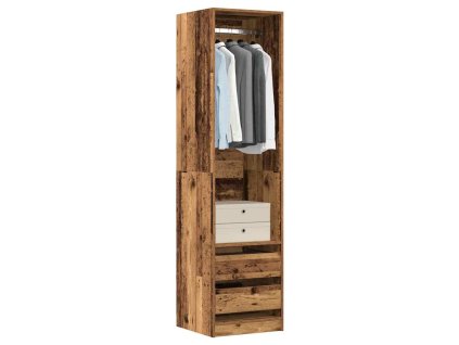 vidaXL Šatní skříň old wood 50 x 50 x 200 cm kompozitní dřevo