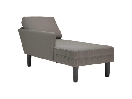 vidaXL Lenoška s polštářem světle šedá manšestr textil