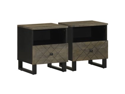 vidaXL Noční stolky 2 ks černé 40x33x46 cm masivní mangovníkové dřevo