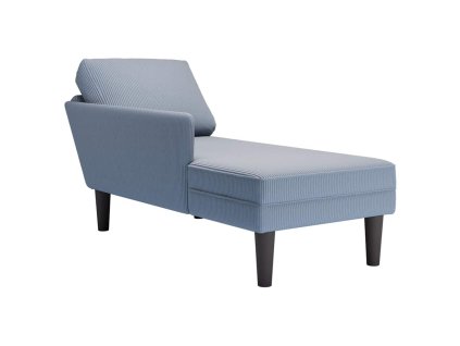 vidaXL Lenoška s polštářem modrá manšestr textil