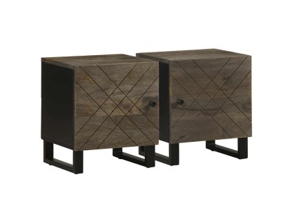 vidaXL Noční stolky 2 ks černé 40x33x46 cm masivní mangovníkové dřevo