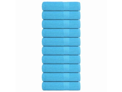 vidaXL Koupelových osušek 10ks tyrkysová 100x150cm 360g/m² 100% bavlna