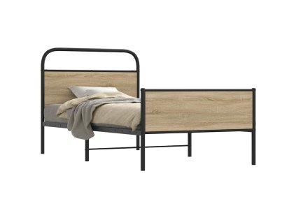 vidaXL Rám postele bez matrace 100x200 cm dub sonoma kompozitní dřevo