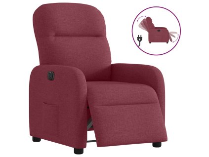 vidaXL Elektrické polohovací křeslo vínové textil