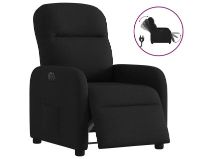 vidaXL Elektrické polohovací křeslo černé textil