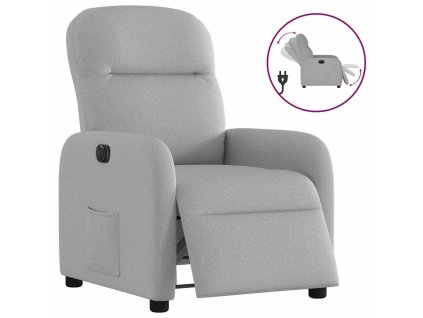 vidaXL Elektrické polohovací křeslo obláčkově šedé textil