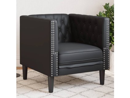 vidaXL Křeslo Chesterfield černé umělá kůže