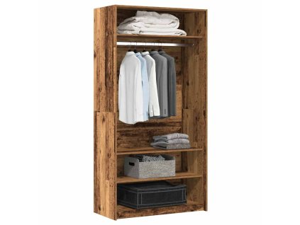 vidaXL Šatní skříň old wood 100 x 50 x 200 cm kompozitní dřevo