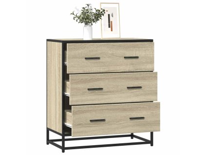 vidaXL Příborník dub sonoma 68 x 35 x 76 cm kompozitní dřevo a kov