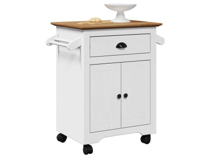 vidaXL Kuchyňský vozík "BODO" bílý a hnědá 72x45x80 cm