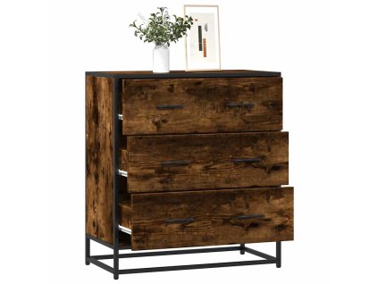 vidaXL Příborník kouřový dub 68 x 35 x 76 cm kompozitní dřevo a kov