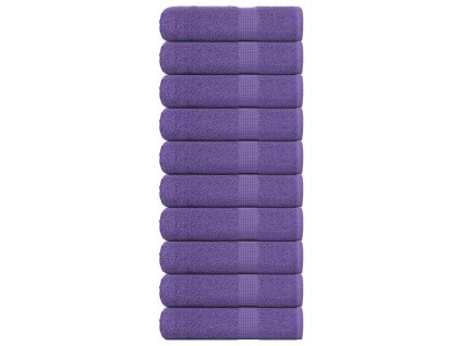 vidaXL Koupelových osušek 10 ks fialová 100x150 cm 360g/m² 100% bavlna